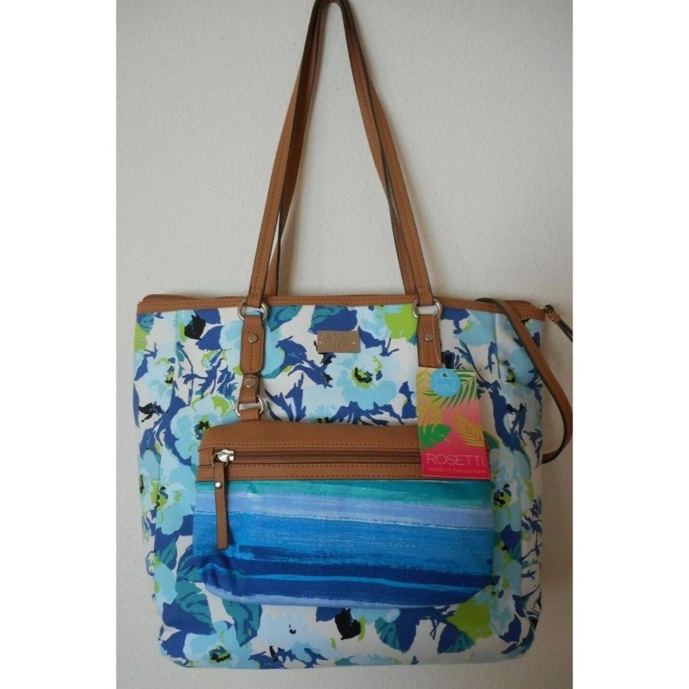 NEW ROSETTI Multi Color Floral Fabric Duel Strap Shoulder Handbag Purse